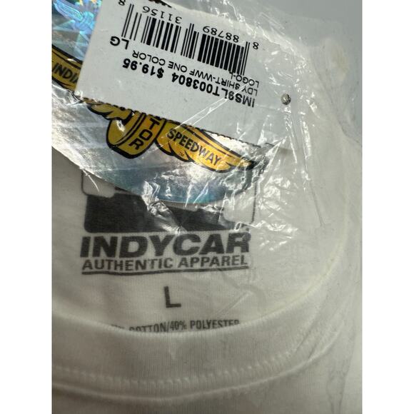 IndyCar T Shirt Women White Indianapolis Motor Speedway Size L White New - Picture 6 of 6